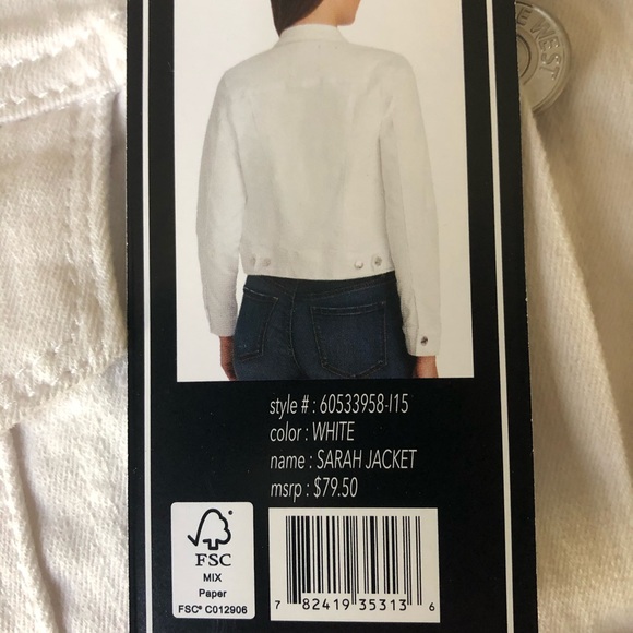 NWT NINE WEST WHITE DENIM JACKET LAST ONE SIZE SMALL - Picture 8 of 8